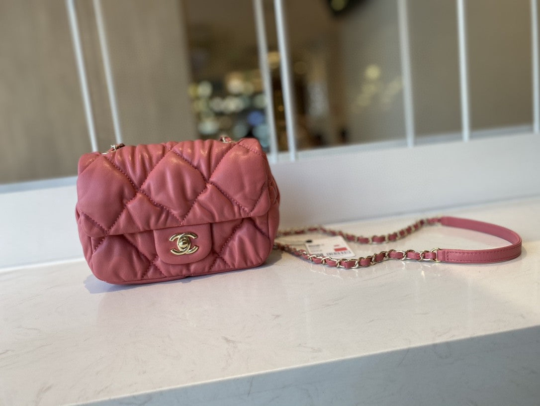 ChanelSmall Flap Bag Gold Hardware PiNike For Women, Women’s Handbags, Shoulder Bags 7.5in/19cm AS2232