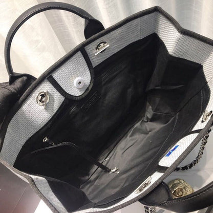 Chanel Deauville Tote Canvas Bag Light Grey For Women, Women&#8217;s Handbags, Shoulder Bags 15in/38cm A66941