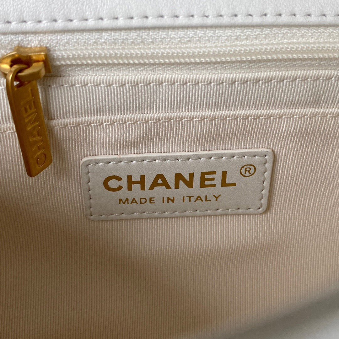 ChanelSmall Flap Bag Gold Hardware White For Women, Women’s Handbags, Shoulder Bags 7.9in/20cm AS3450