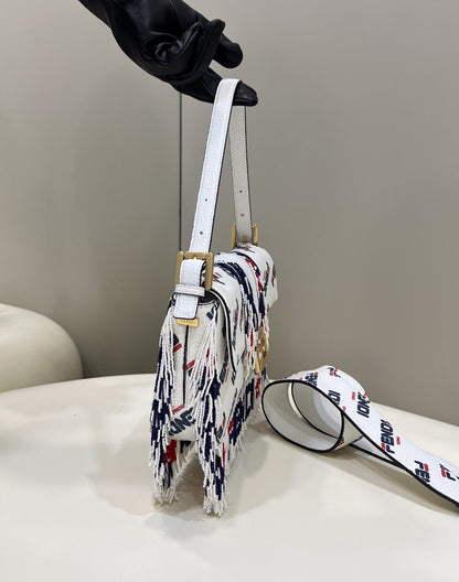 FI x FILA Mania Beaded Baguette Multicolour Bag For Woman 26cm/10in