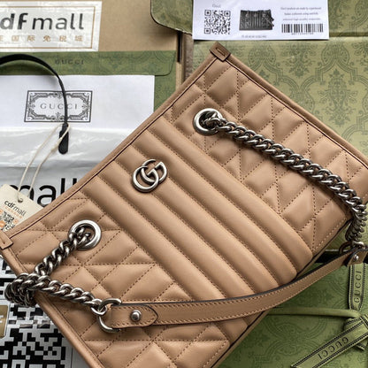 gg Marmont Medium Tote Bag Brown For Women 10.2in/26.5cm gg