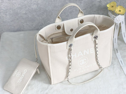 ChanelSmall Shopping Bag Silver Hardware Cream For Women, Women’s Handbags, Shoulder Bags 15.2in/39cm AS3257