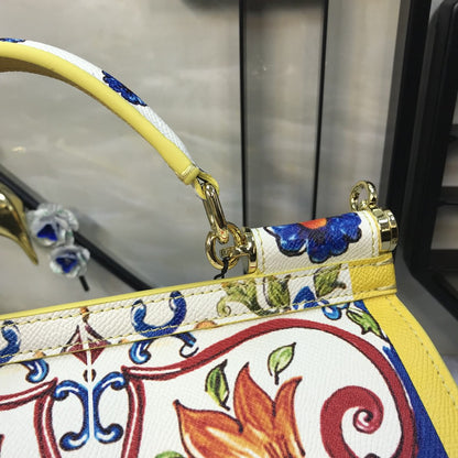 DG Medium Sicily Handbag Unique Print Motifs Muticolour For Women 10.2in/26cm DG
