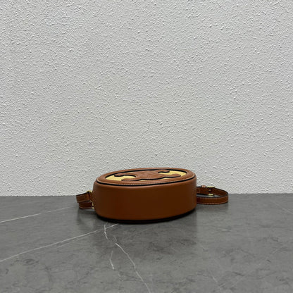 CE Oval Bag Cuir Triomphe In Textile Natural / Tan For Women 8in/20cm 198602DU8.02NT