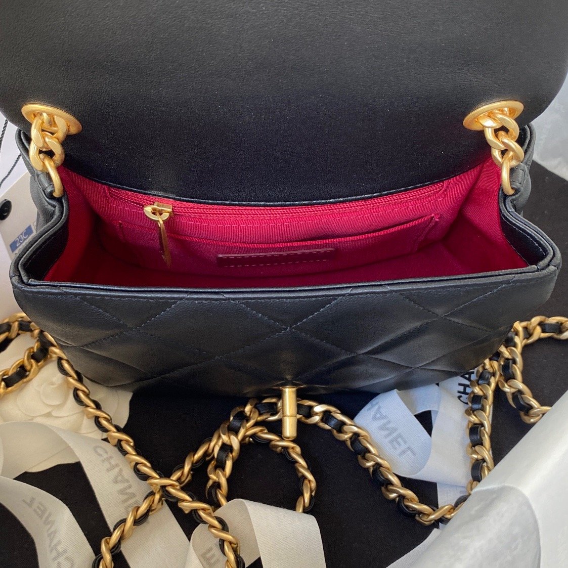 ChanelSmall Flap Bag Gold Hardware Black For Women, Women’s Handbags, Shoulder Bags 7.9in/20cm AS3450