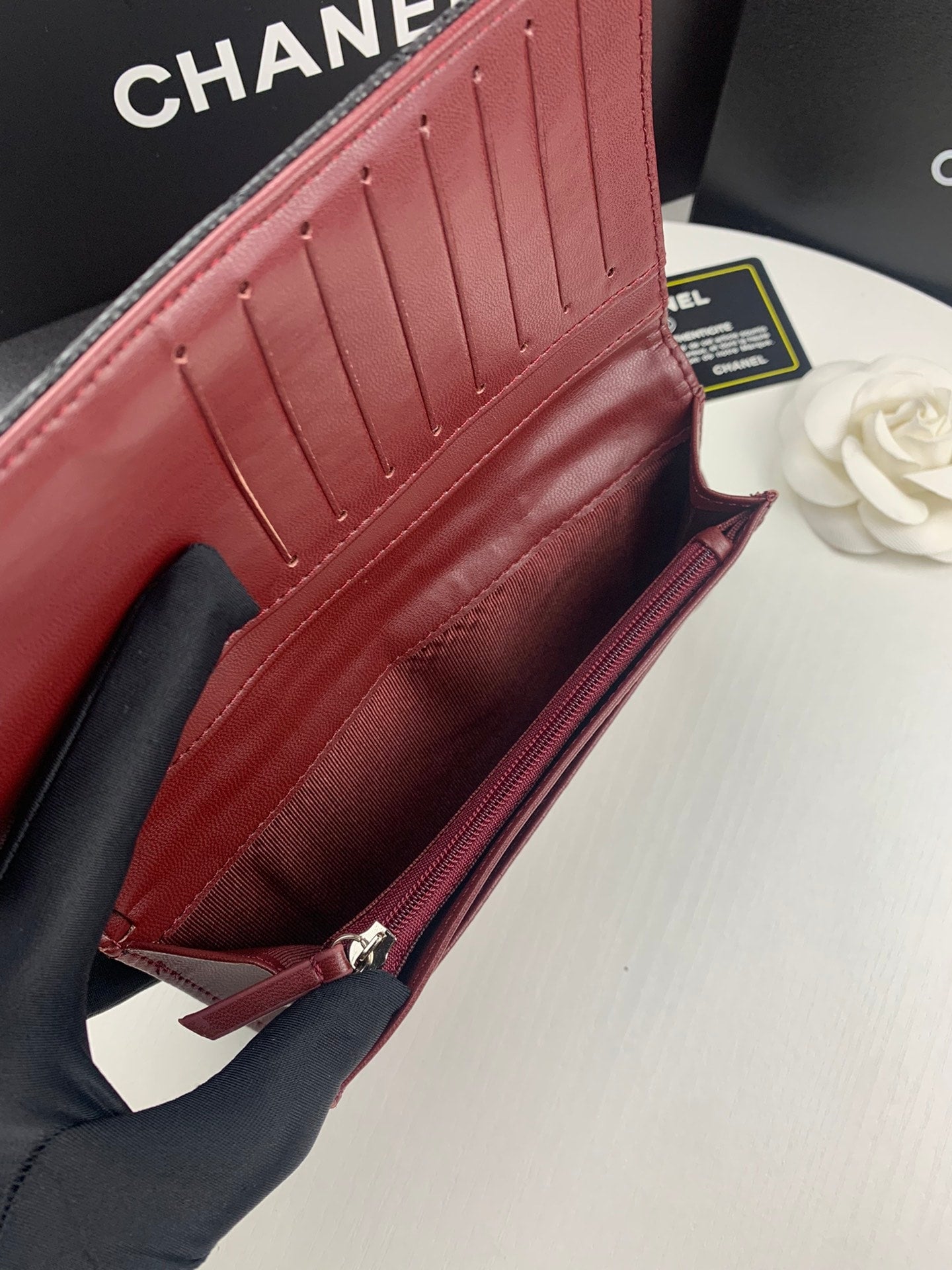 CHL BLACK CAVIAR LEATHER CLASSIC LONG FLAP WALLET 19.5CM