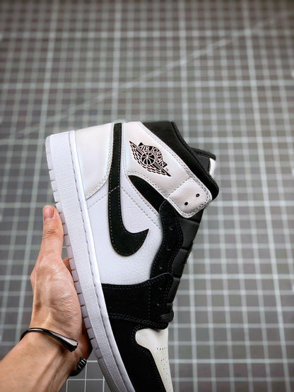 Designer Air Jordan 1 MID Black and White Panda