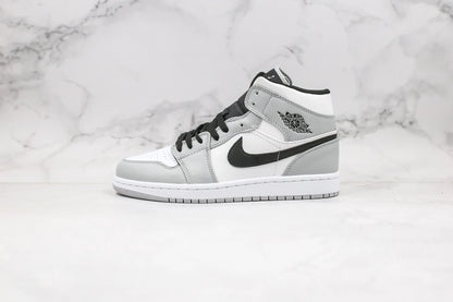 Designer Jordan 1 Mid “Light Smoke Grey” High Q ( Customs And Box ), Jordan 1 Sneakers FREE SHIPPING