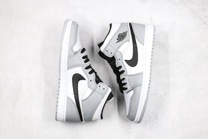 Designer Jordan 1 Mid “Light Smoke Grey” High Q ( Customs And Box ), Jordan 1 Sneakers FREE SHIPPING