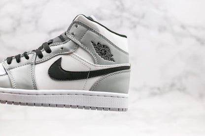 Designer Jordan 1 Mid “Light Smoke Grey” High Q ( Customs And Box ), Jordan 1 Sneakers FREE SHIPPING