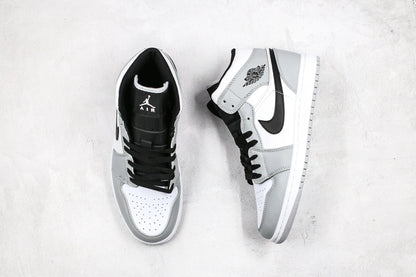 Designer Jordan 1 Mid “Light Smoke Grey” High Q ( Customs And Box ), Jordan 1 Sneakers FREE SHIPPING