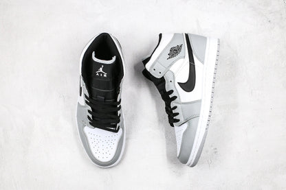 Designer Jordan 1 Mid “Light Smoke Grey” High Q ( Customs And Box ), Jordan 1 Sneakers FREE SHIPPING