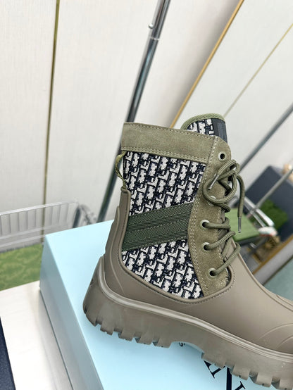 DIOR GARDEN LACE UP BOOT GREEN