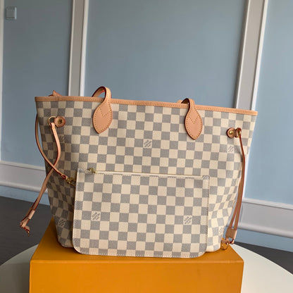 Neverfull N41361 MM Shoulder tote bag M40995 white Damier GHW Used