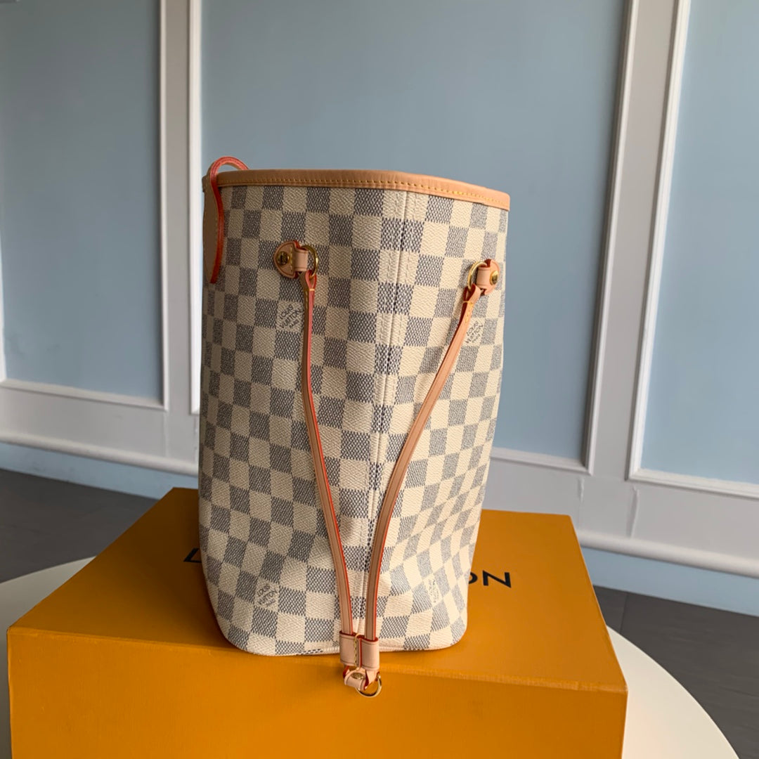 Neverfull N41361 MM Shoulder tote bag M40995 white Damier GHW Used