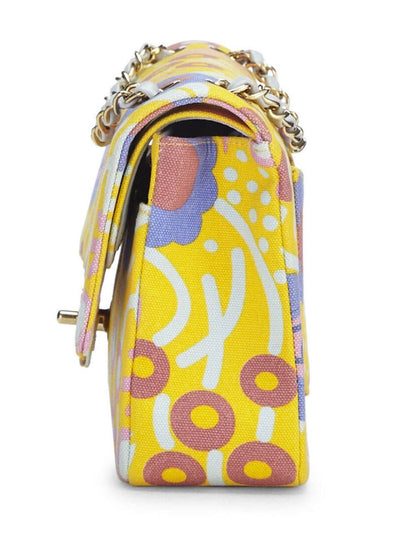 CHL MEDIUM CLASSIC FLAP SHOULDER BAG YELLOW 10IN/25.4CM