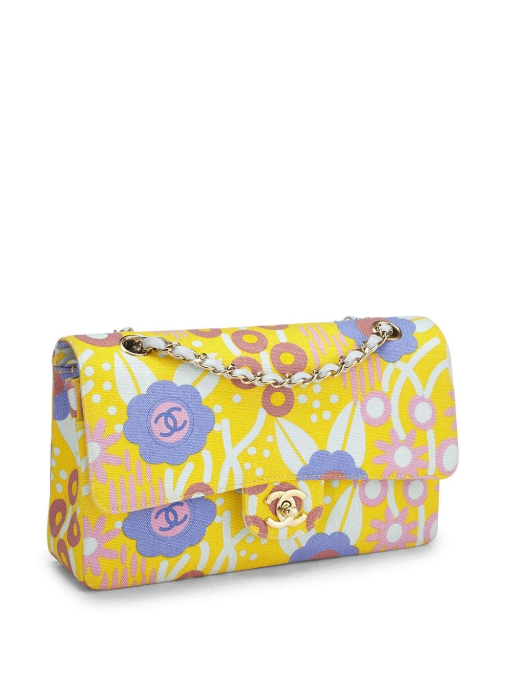 CHL MEDIUM CLASSIC FLAP SHOULDER BAG YELLOW 10IN/25.4CM