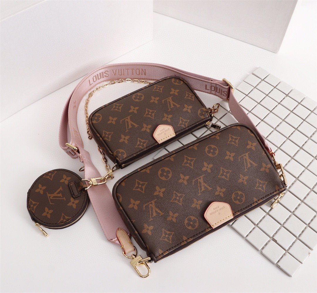 LV Multi Pochette Accessoires Monogram Canvas Pink For Women,  Shoulder And Crossbody Bags 9.4in/24cm LV M44840