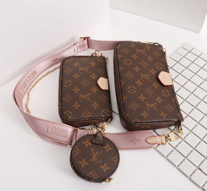 LV Multi Pochette Accessoires Monogram Canvas Pink For Women,  Shoulder And Crossbody Bags 9.4in/24cm LV M44840