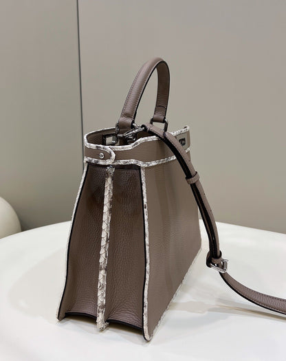 FI Peekaboo ISeeU Medium Greige For Women, Women&#8217;s Handbags, Shoulder Bag 13.1in/33.5cm FF