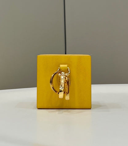 FI Logo Box Keychain Yellow Charm Bag For Woman 8cm/3in