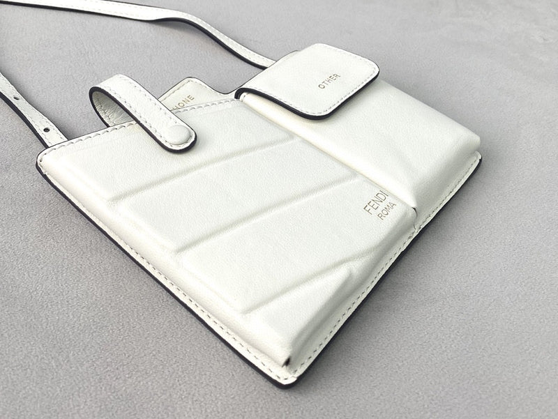 FI Bustine 2 Pockets Mini White Bag For Woman 16cm/6in