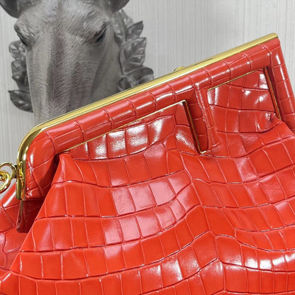 FI First Medium Orange Crocodile Bag For Woman 32.5cm/13in