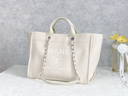 ChanelSmall Shopping Bag Silver Hardware Cream For Women, Women’s Handbags, Shoulder Bags 15.2in/39cm AS3257