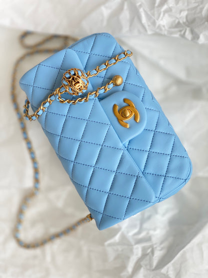 ChanelMini Flap Bag Blue For Women, Women&#8217;s Bags 7.9in/20cm