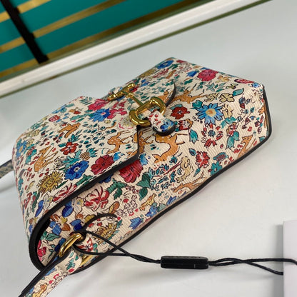 gg Horsebit 1955 Mini Flora Bag  For Women And Men 6.7in/17cm gg