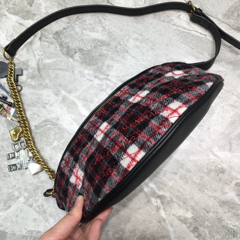 Balen Souvenir XXS Belt Bag In Checkered Red, For Women,  Bags 11.8in/30cm