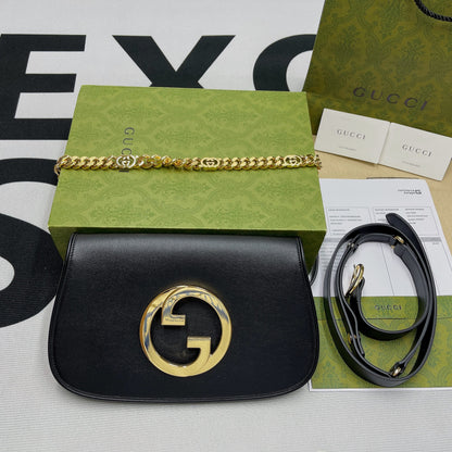 gg Blondie Shoulder Bag Black For Women, Women&#8217;s Bags 11in/28cm gg‎ 699268 UXX0G 1000