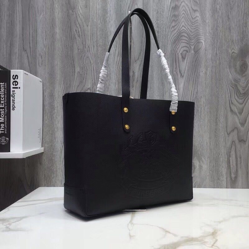 BB Small Embossed Crest Tote Black For Women, Bags 13.8in/35cm