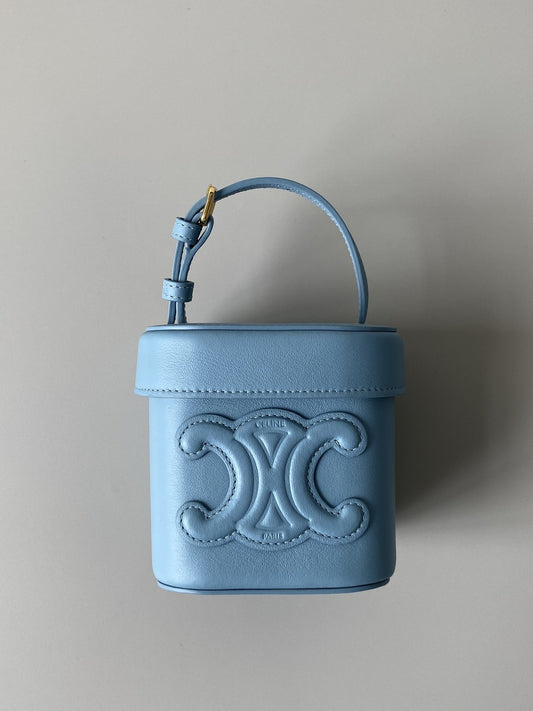 CE Small Box Cuir Triomphe Denim For Women 4in/11cm 199263DU3.07DD