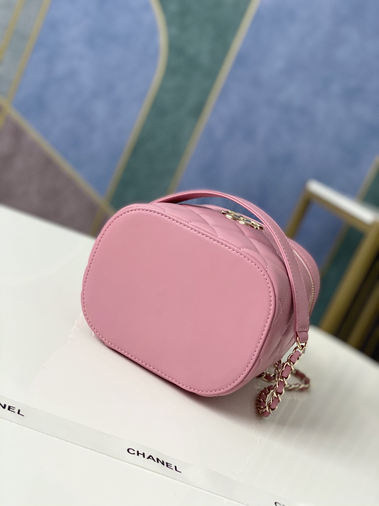 ChanelVanity Case Gold Hardware PiNike For Women, Women’s Handbags, Shoulder Bags 9.4in/24cm
