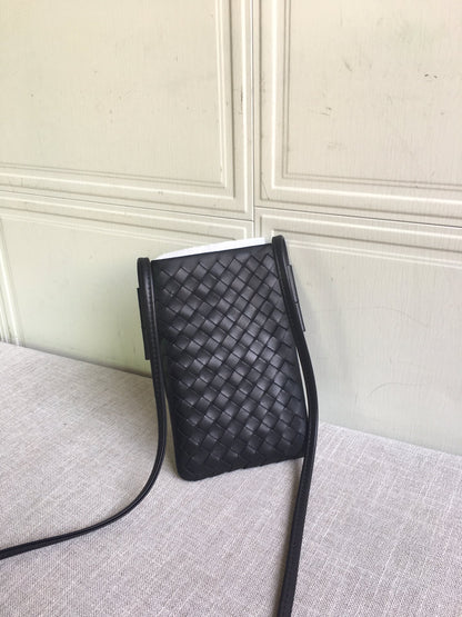 BV Zipped Card Case Shoulder Black, For Women, Women’s Bags 7.4in/19cm
