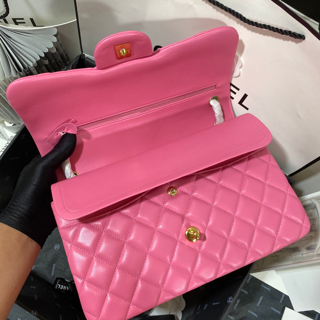 ChanelLarge Classic Handbag Gold Hardware PiNike For Women, Women’s Handbags, Shoulder Bags 11.8in/30cm