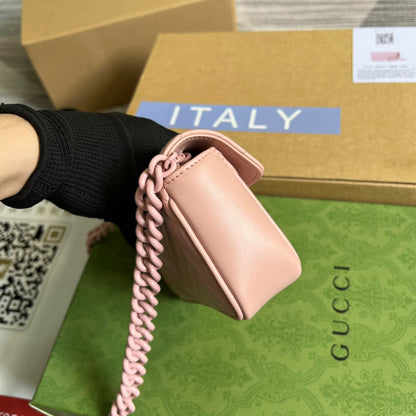 gg Marmont Super Mini Bag Pink For Women, Women&#8217;s Bags 6.2in/17cm gg
