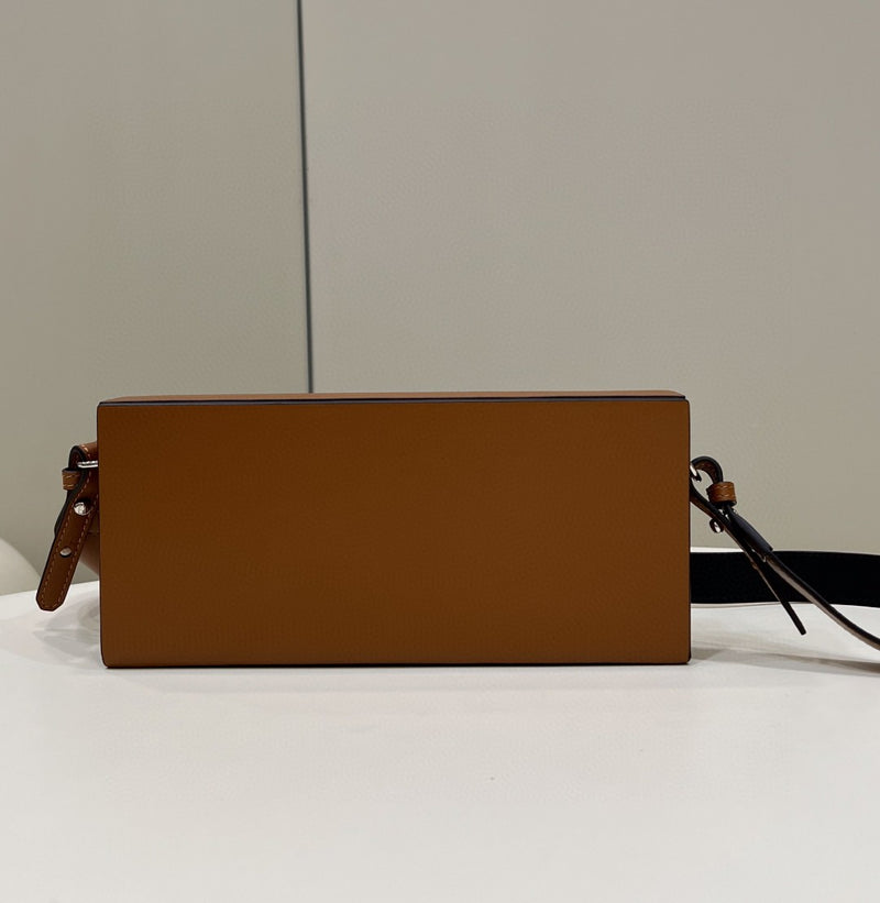 FI Horizontal Box Brown Bag For Woman 10.5cm/4in