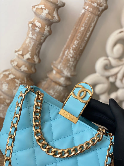 ChanelSmall Hobo Bag Gold Hardware Blue For Women, Women’s Handbags, Shoulder Bags 7.5in/19cm
