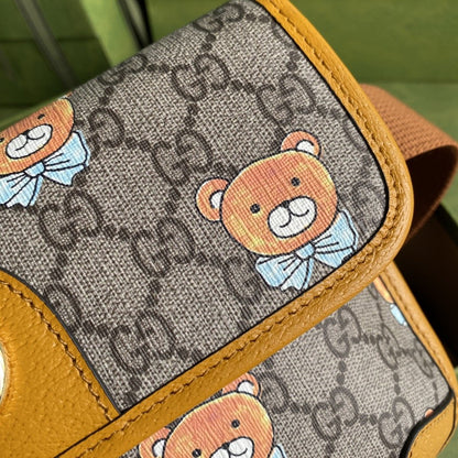 gg Ophidia Belt Bag Beige And Orange gg Supreme Canvas For Women  8.7in/22cm gg  ‎