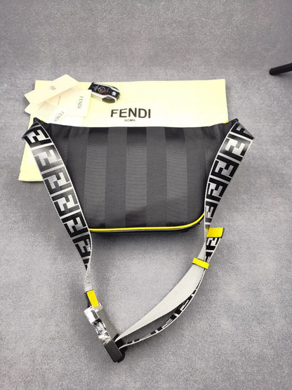 FI Little Monster Belt Bag Black/Yellow/Gray For Men, Men&#8217;s Bags 7.9in/20cm FF