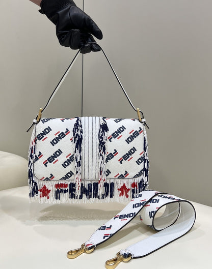 FI x FILA Mania Beaded Baguette Multicolour Bag For Woman 26cm/10in