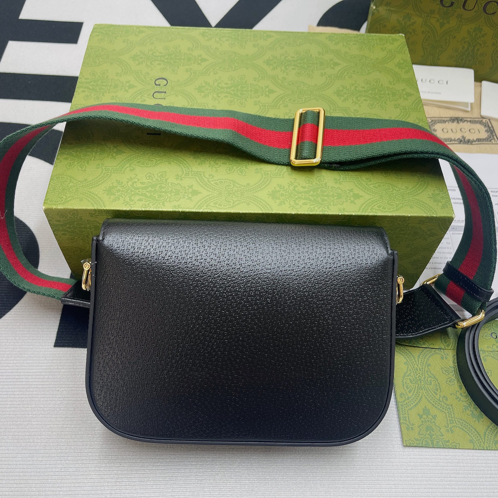 gg x Adidas Horsebit 1955 Mini Bag Black For Women, Women&#8217;s Bags 8.1in/21cm gg 658574 U3ZDG 8726