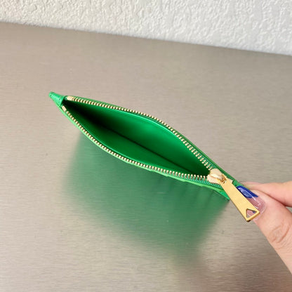 BV Zipped Card Case Green, For Women, Women’s Bags 5.5in/14cm 666939VCPP33722