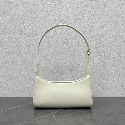 CE Cuir Triomphe Shoulder Bag White For Women 9.4in/24cm
