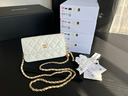 CHL WALLET ON CHAIN BAG WHITE