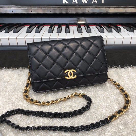 ChanelOriginal Small Classic Flap Bag Gold Hardware Black For Women, Women’s Handbags, Shoulder Bags 7.5in/19cm AP33814