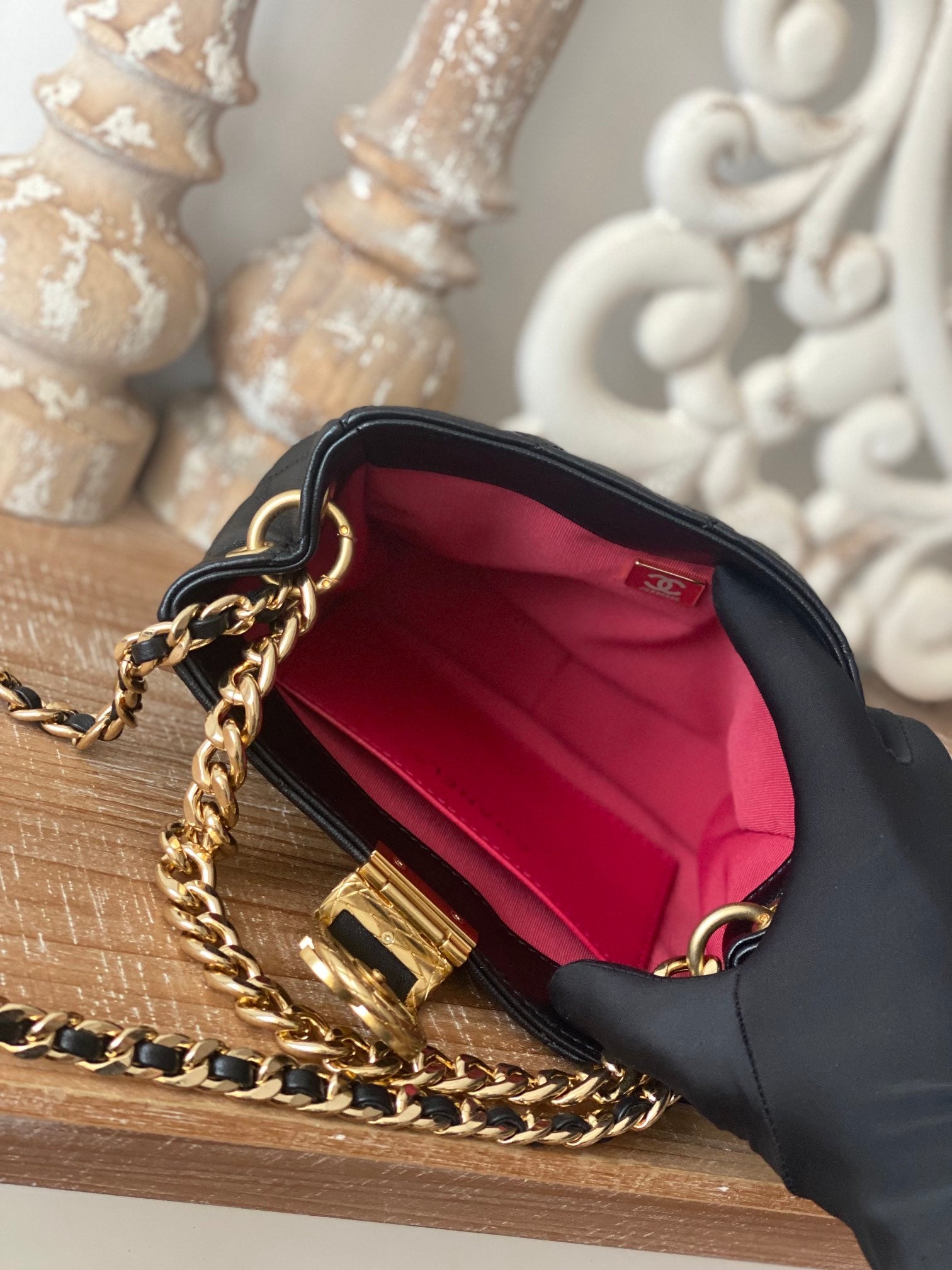 ChanelSmall Hobo Bag Gold Hardware Black For Women, Women’s Handbags, Shoulder Bags 7.5in/19cm
