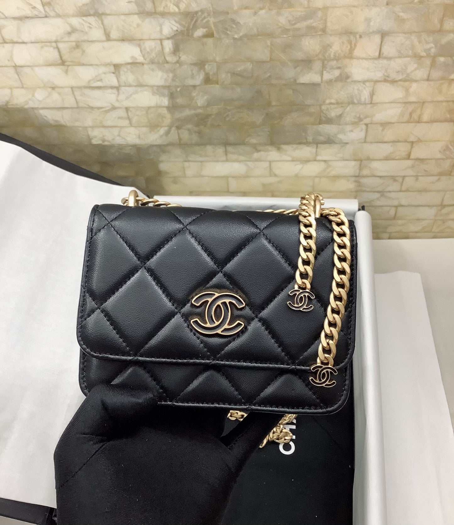 ChanelSpring And Summer 22C Black For Women, Women’s Bags 6.1in/15.5cm